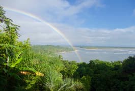 Brazil Boipeba Rainbow over the Island View