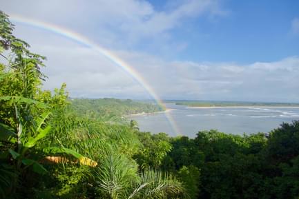 Brazil Boipeba Rainbow over the Island View