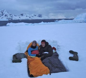 camping in snow in antarctica
