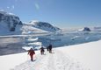 Antarctica danco island snowshoers walking