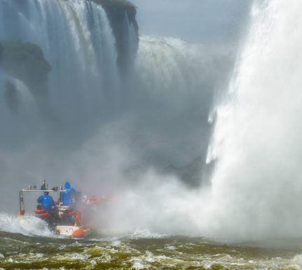 Argentina iguassu boat ride to base of falls