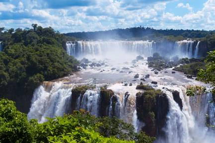 Argentina iguassu iguassu falls is the largest series of waterfalls on the planet located in brazil argentina