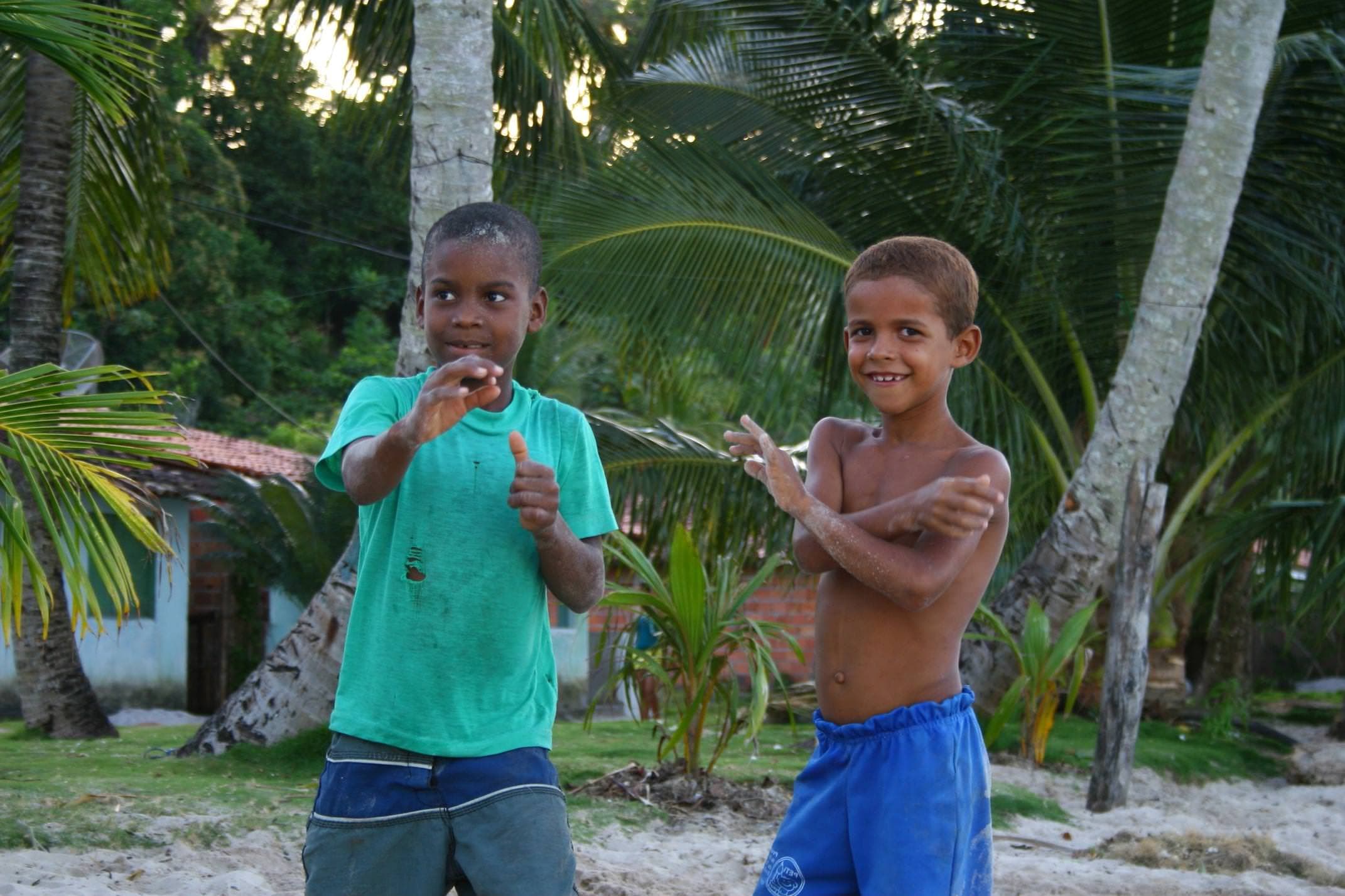 Brazil bahia boipeba island smiling children