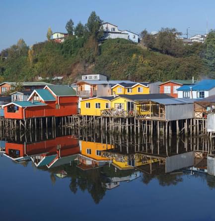 Chile chiloe houses on stilts palafitos in castro