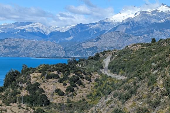 Chile driving around lago general carrera
