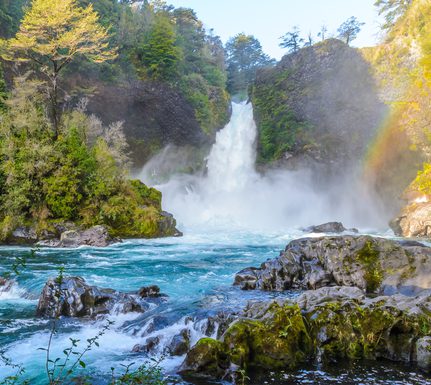 Chile huilo huilo waterfall shutterstock
