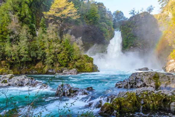 waterfall in huilo huilo