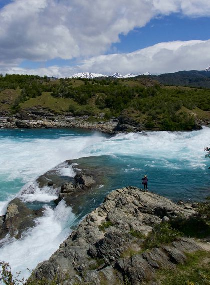 Chile patagonia carretera austral woman at confluencia