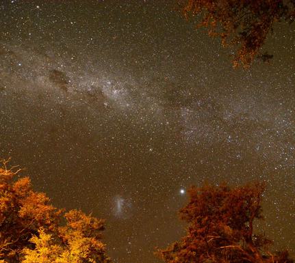 Chile patagonia torres del paine starry night over torres del paine