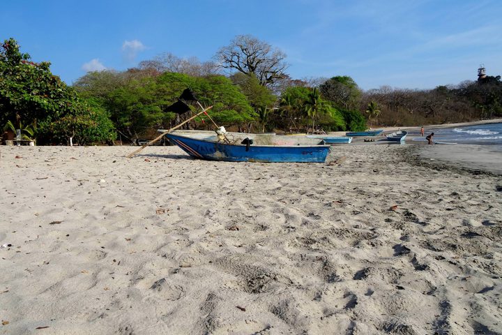 Costa rica nicoya peninsula fishing boats on sands of san juanillo beach copyright alison thomas