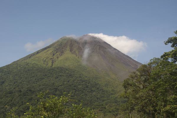 Costa rica arenal volcano smoking crater