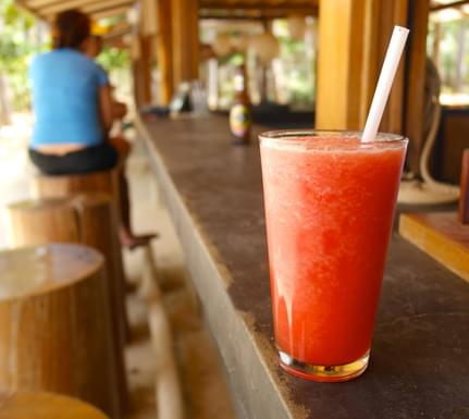 Costa rica nicoya peninsula watermelon juice at lolas shaack on avellanas beach