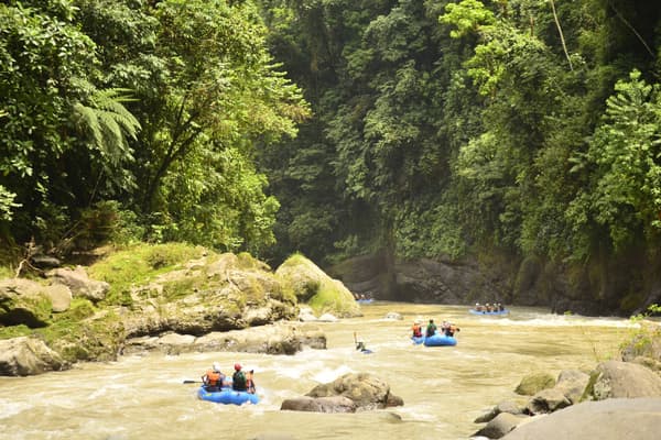 Costa rica pacuare rafting entering the gorge