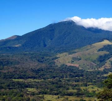 a wide view of the forested slopes of miravalles volcano in costa rica