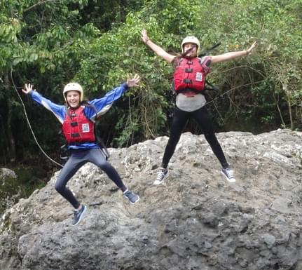 Costa rica turrialba serendipity canyoning jump off rock