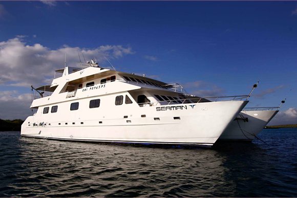 galapagos cruise ship in the ocean