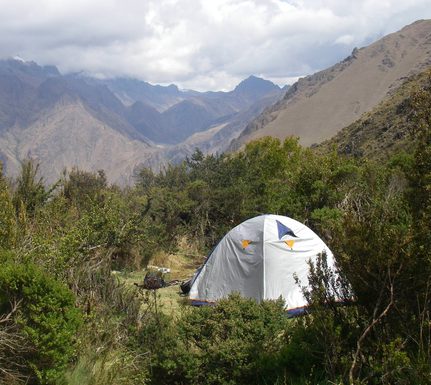 Peru inca trail to machu picchu solo tent small clearing