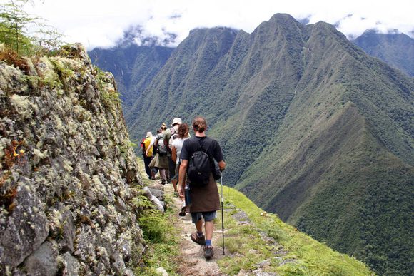 family hiking peru's inca trail to machu picchu