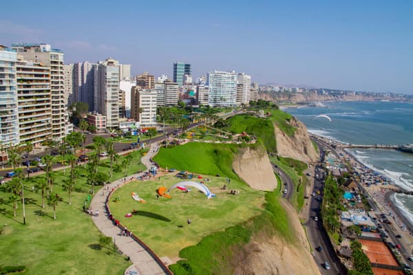 Peru lima aerial shot of lima city peru