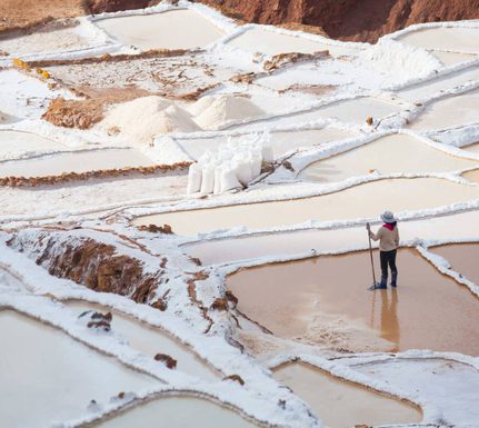 Peru sacred valley saltworks in maras