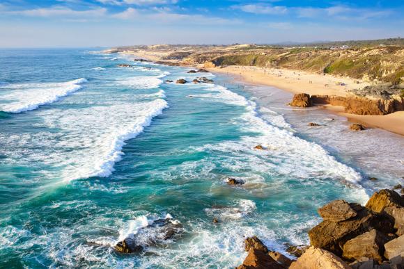 beaches of costa vicentina from above