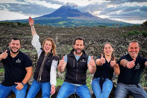 staff at wine hotel below pico volcano