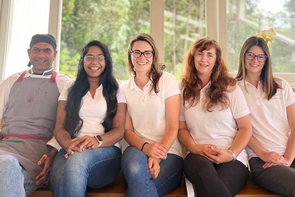 staff at cabins hotel on sao jorge island