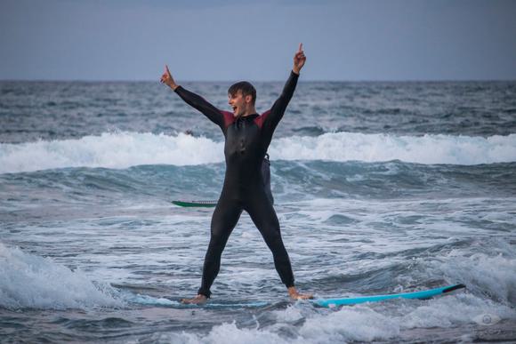 learning to surf in the azores