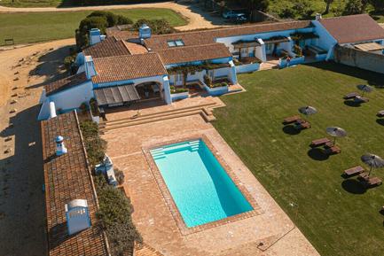 portugal coastal farmhouse b&b from above