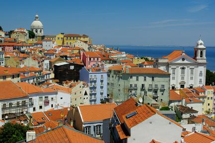 view over lisbon's red roofs