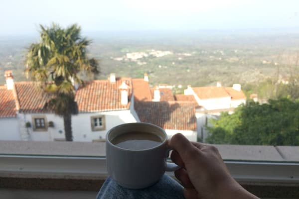 Portugal marvao pousada posada view coffee
