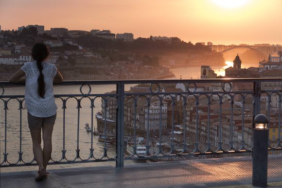 watching sunset over porto