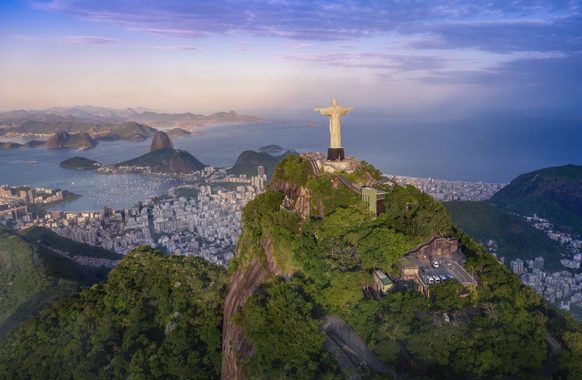 Rio with corcovado sugarloaf mountain and guanaba envato