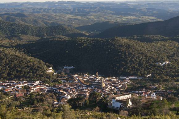 High views over Alajar from the top of the Arias Montano hill
