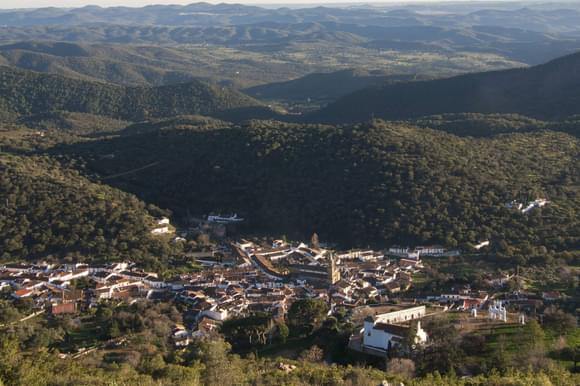 High views over Alajar from the top of the Arias Montano hill