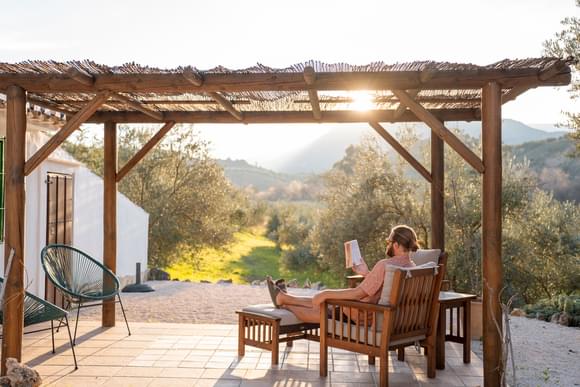 relaxing at countryside hotel in andalucia