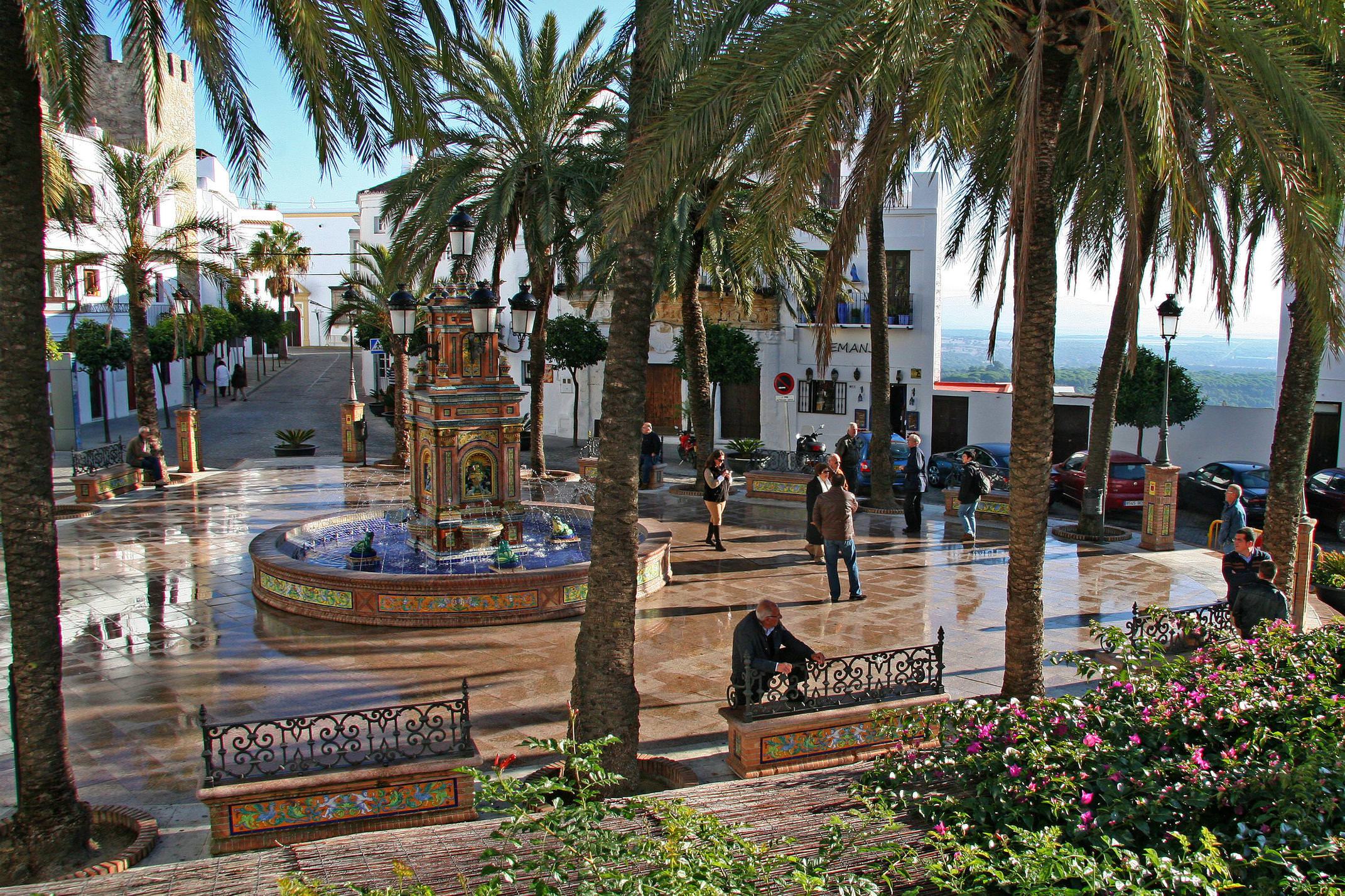 Spain andalucia cadiz vejer fountain tiles