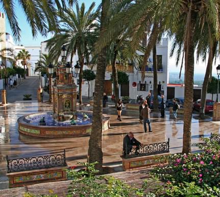Spain andalucia cadiz vejer fountain tiles