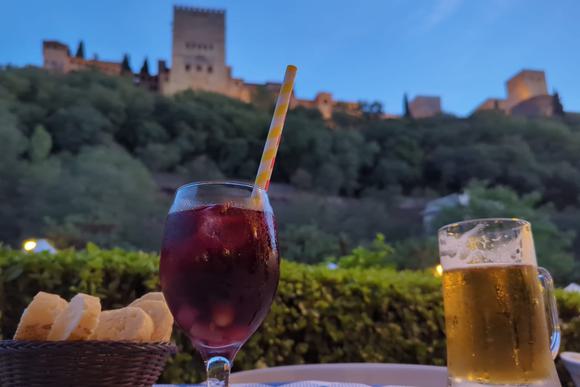 drinks below alhambra in granada