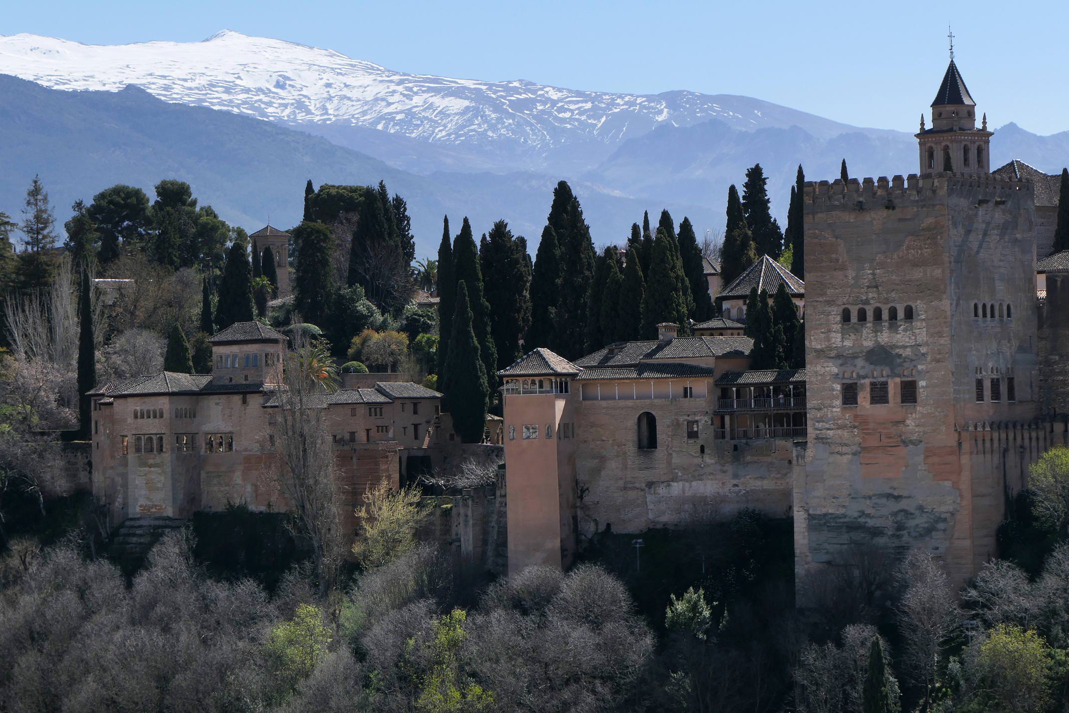 Spain andalucia granada alhambra sierra nevada from albaycin c diego