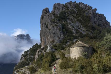 hiking past the tella chapels in the pyrenees