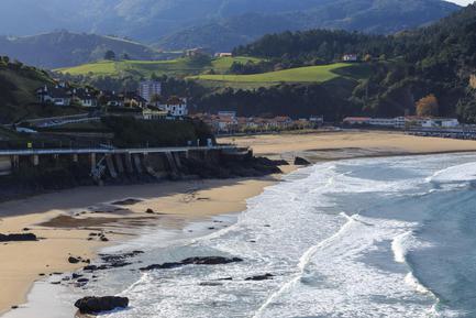 quiet beach at deba in the basque country