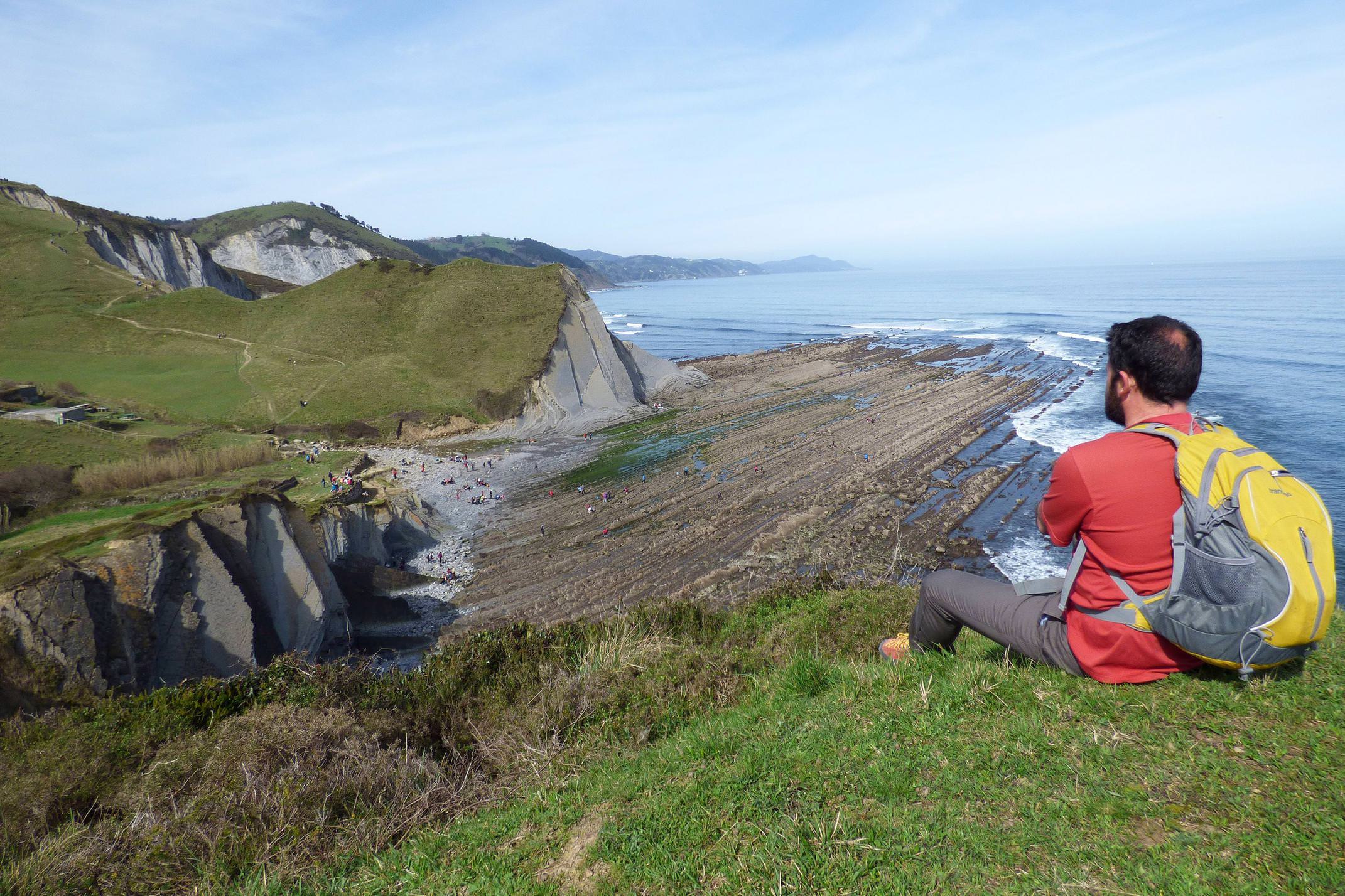 Spain basque country inn to inn zumaia flysh cliff camino 8