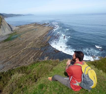 Spain basque country inn to inn zumaia flysh cliff camino 9