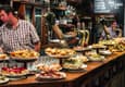 Spain basque country view of a bar with traditional pinchos in san sebastian basque country