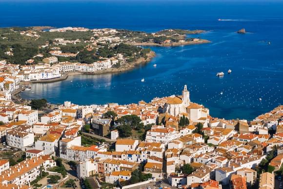 cadaques harbour and bay from above