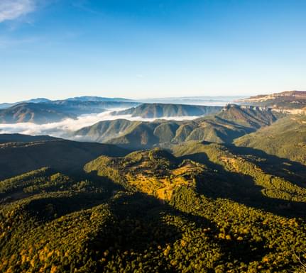 Spain catalonia garrotxa aerial view shutterstock