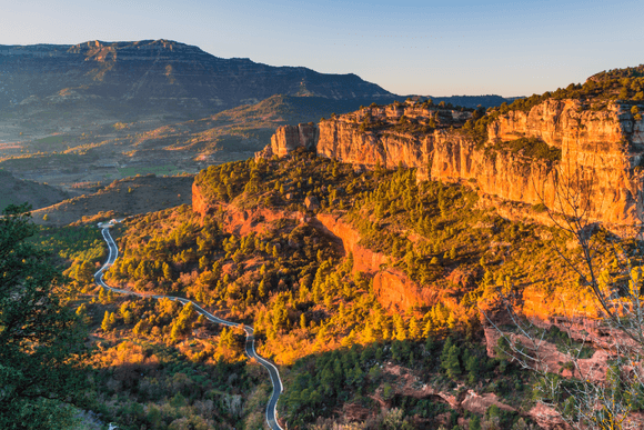 catalonia road autumn colours