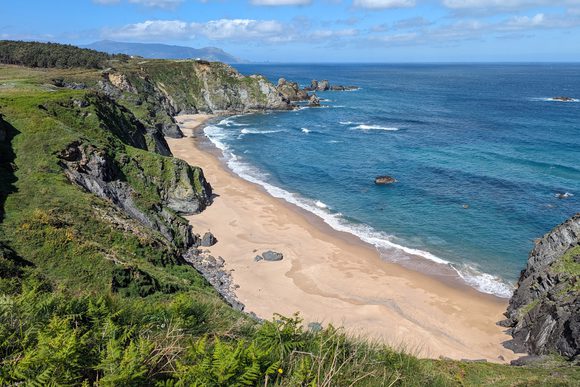 panoramic views over galicia coast and white sand beaches