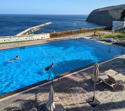 Spain la gomera parador san sebastian swimming chris bladon pura aventura